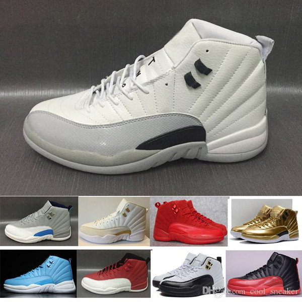 2018 fashion 12 White Black Gold sunrise Blue Suede For Mens Basketball Shoes XII Mid Athletic Sport Sneakers