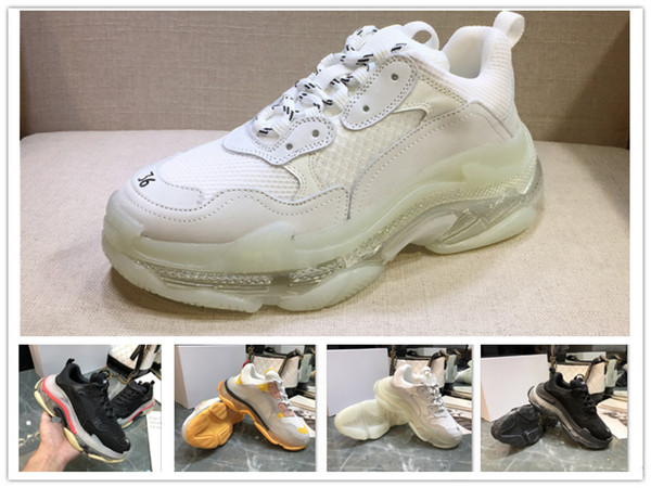 Top Quality Paris Triple S Luxury Shoes Original Unisex Low Top Sneakers Casual Outdoor Athletic Sports Trainers Shoe size 36-45