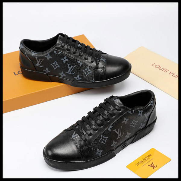 high quality men's new trend men's sports shoes leather breathable men's shoes low cut lace original box