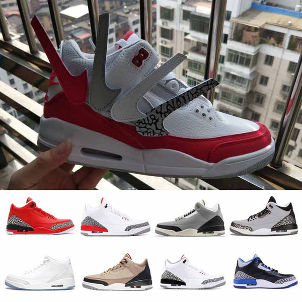 2019 New Basketball Shoes Mens 3 3s Sneakers Men Tinker Mocha Charity Game Pure White QUAI 54 Infrared 23 Fly Black Sports Shoes