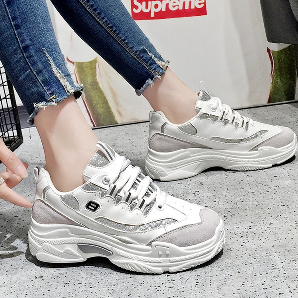 Super-hot shoes 201 student casual women shoes white thick-soled women sports running shoes