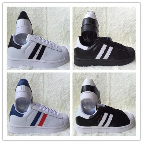 New 2018 Men & Women Sports Shoes Shell Head Shoes Flat bottom plate business seven colors superstar shoes original quality EUR 36-45