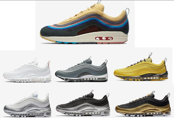 97 Men Running Shoes Balck Metallic Gold South Beach PRM OG Plus Yellow Triple White 97s Designer Women Sports Sneakers US 5.5-11