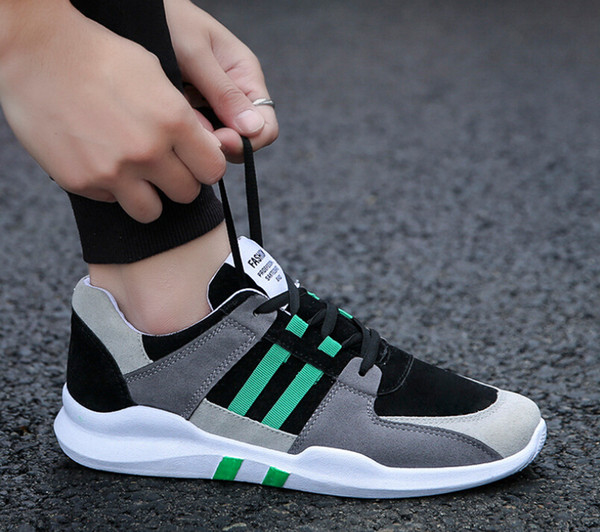 New color matching striped lace men's shoes personality fashion wild casual sports home running men's shoes tide