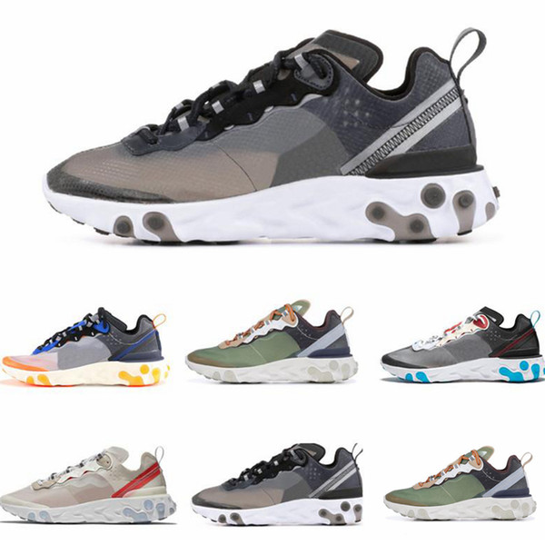 Total Orange Royal Tint React Element 87 Running Shoes Women 87s Desert Sand Blue Chill Sail Green Mist Men Trainer Volt Sports Sneakers