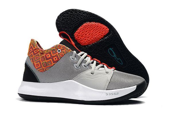 Free Phipping Paul George 3 BHM NASA Black White Clean Monochrome Basketball Shoes Mens PG 3 BHM Sneakers Size US 7-12