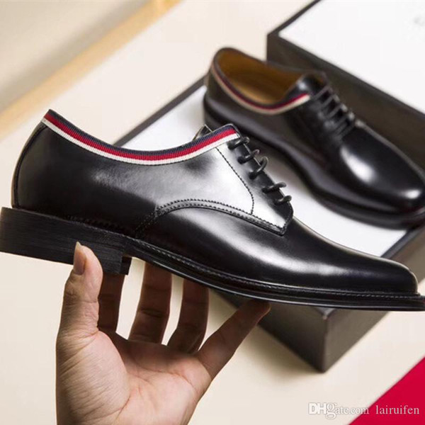 British latest fashion luxury dress shoes smooth leather brand men's office business casual shoes. Size :38-45