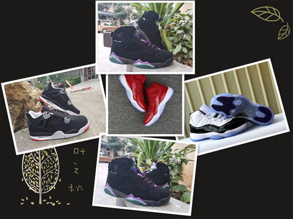 New Arrival 7 Ray Allen Men Outdoor Shoes 4 Bred 11 Concord 11 Win Like 96 Black Fierce Purple Celebrates The 23RD Anniversity