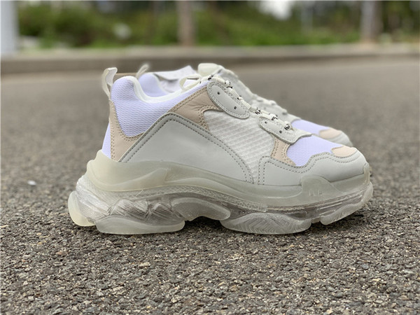 Newest Authentic 9Balenciaga Triple S Speed Trainer Outdoor Sneakers Sports Men Women Climbing Shoes White With Original Box 36-45