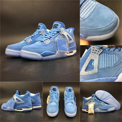 High quality 4 UNC PE college sports mens basketball shoes new North Karan 4s fitness sports shoes outdoor Sneakers US7-13