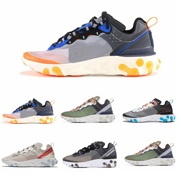 2019 New Epic React Element 87 Undercover Men Running Shoes For Women Designer Sneakers Sports Mens Trainer Shoes Sail Light Bone Size 36-45