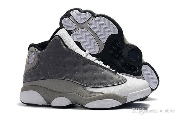 Free Shipping Mens 13 XIII 13s Atmosphere Grey Basketball Shoes Man Atmosphere Grey Sneakers For Sale