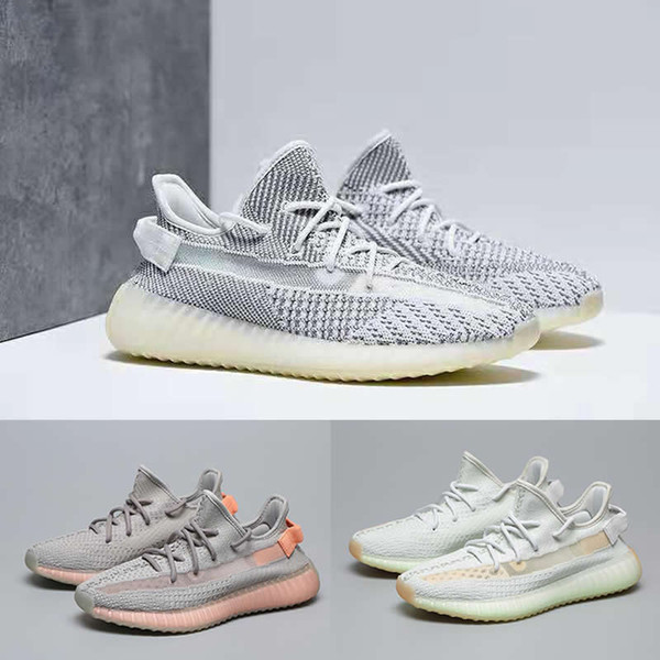 Static V2 Running Shoes Mens Kanye West Sesame sport shoes white Zebre Bred Blue Tint Butter trainers Sneakers Designer Shoes Size 36-46