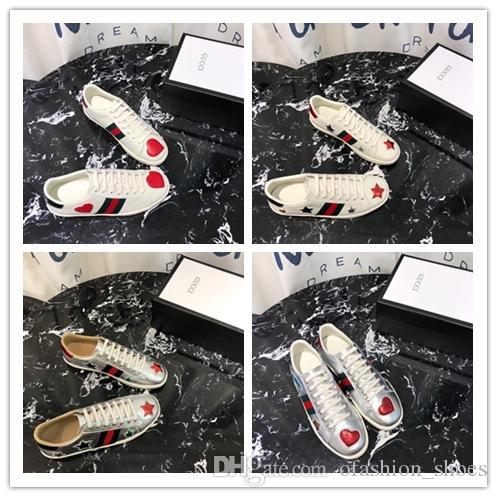 Fashion Brand men women shoes luxury sneakers with classic stripe Casual shoes real leather 2 colors flats couple shoes