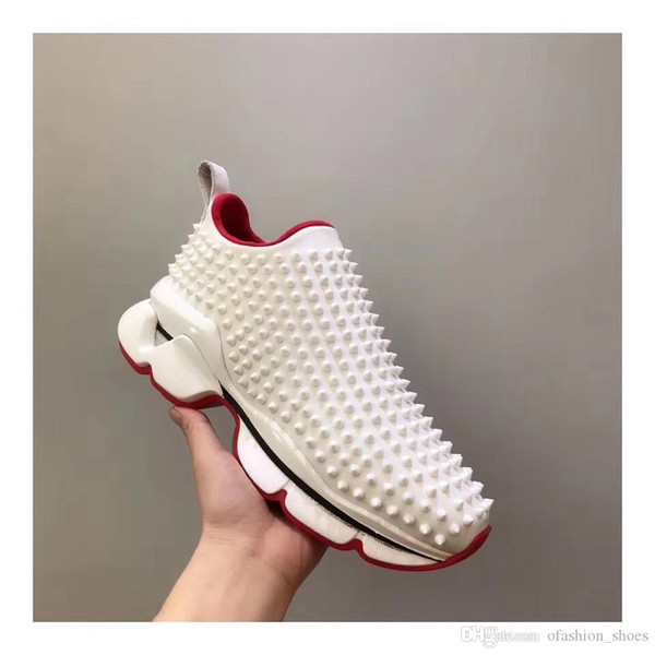 tops quality Designs Shoes Spike junior calf Low Cut es 5 Red Bottom Sneaker Luxury Party Wedding Shoes Genuine Leather Spikes Casual Shoes