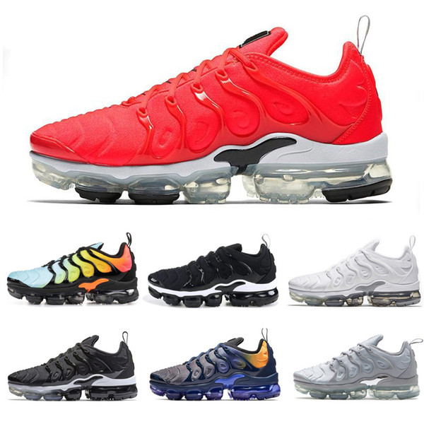 2019 Brand New TN PLUS Sneakers Men Women Designer Shoes Black Speed Red White Game Royal Anthracite Ultra White Black Running Shoes