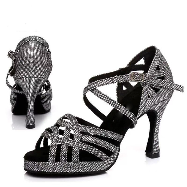 Latin dancing shoes, waterproof table, jazz dancing shoes, dance shoes, girls, rhino heels, Flash salsa shoes.