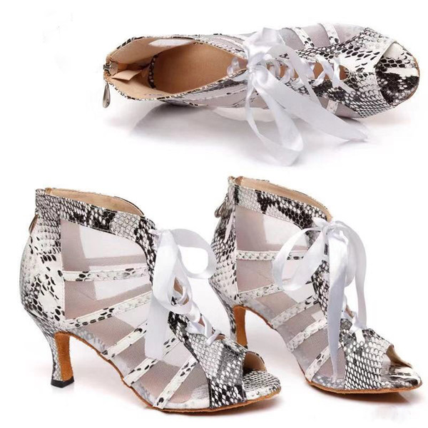 New Latin dancing shoes with custom-made high heels for ladies and girls, Satin indoor ballroom tango and salsa