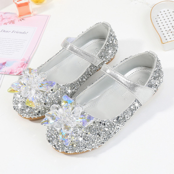 Hot Sell Girls Crystal Shoes 2020 Spring And Autumn New Childrens Princess Shoes Baby Shoes Soft Bottom Host Free Shipp