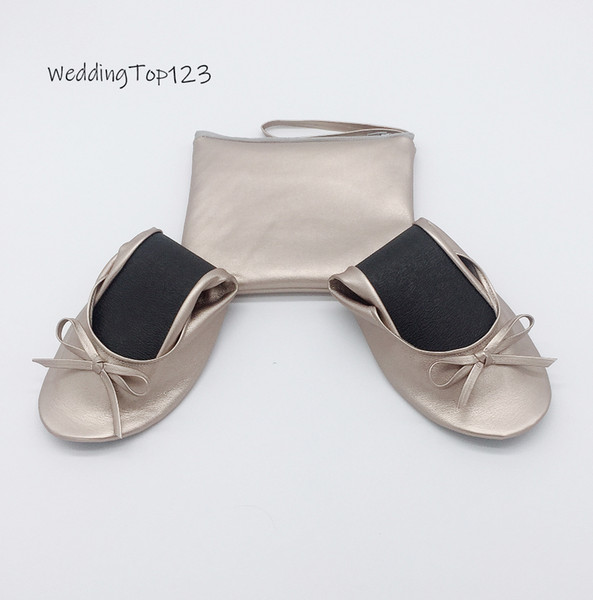 PU foldable rolling up ballet flat for sale with bag