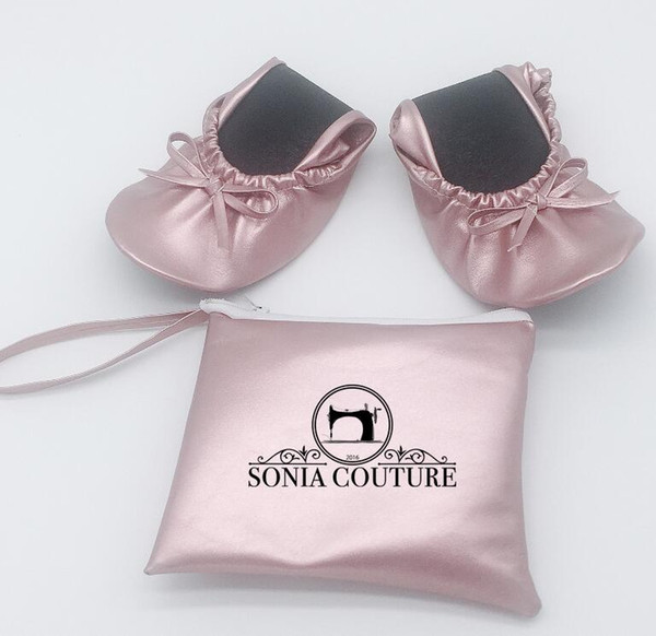 Low price women party use foldable shoes with bag in 2019