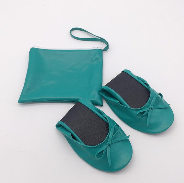 Pu new color pu lady foldable after party flat with bag in good price