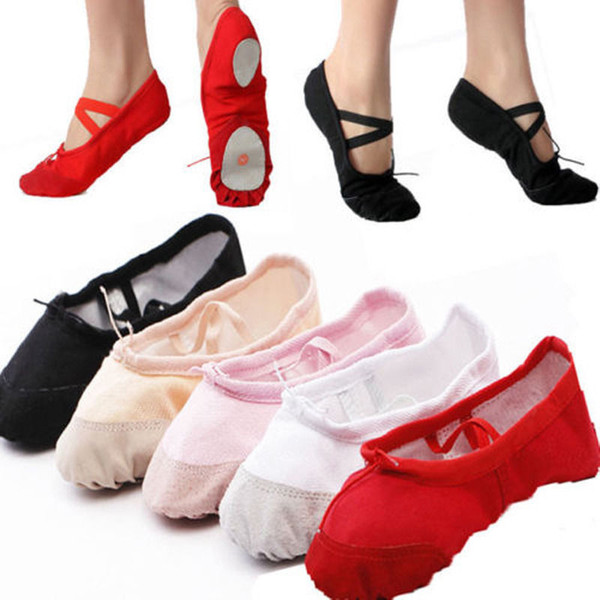 Big Kids Ballet Dancing Shoes Children Ballet Dancing Shoes Canvas Soft Sole Leather Head Shoes Free Fast Shipping