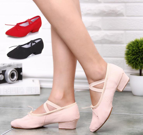 Hot New Adult high heel canvas shoes Ballroom Latin dancing shoes women fitness karate shoe flat sneakers Folk dance shoes