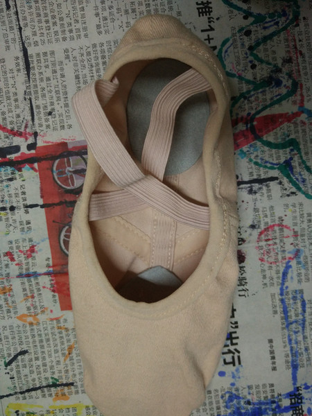 4 way elastic canvas ballet dance slippers