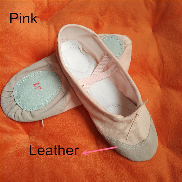 discount short size pink canvas ballet slippers shoes