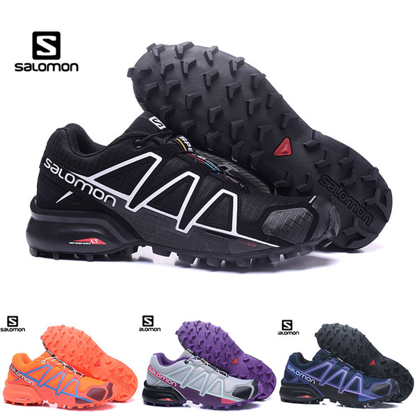 Salomon Speed Cross 4 IV CS Women Hiking Shoes Zapatos Hombre SpeedCross 4s Black Purple Orange Outdoor Athletic Sports Sneakers 36-41