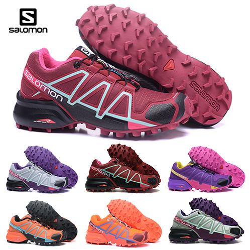 Cheap Women Speed Cross 4 IV CS dark red pink Hiking Outdoor Shoes Breathable woman Athletics Mesh Fencing Shoes sports sneaker 36-42