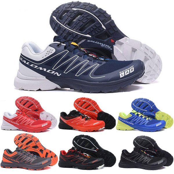 New Men Speed Cross S-Lab Outdoor Running Shoes hot mens SpeedCross Black White Red Blue Mens Trainer Sport Sneaker Hiking Shoes 7-11.5