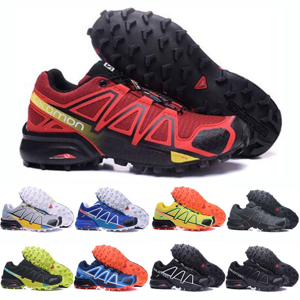 2019 Mens Cross 4CS IV Running Shoes zapatos hombre Speed black white red Sport Sneakers Men Triple Black Hinking athletic Speedcross Shoe