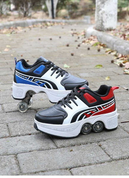 new Angus lute shape-shifting shoes double row double roller skates automatic roller skates skateboard shoes