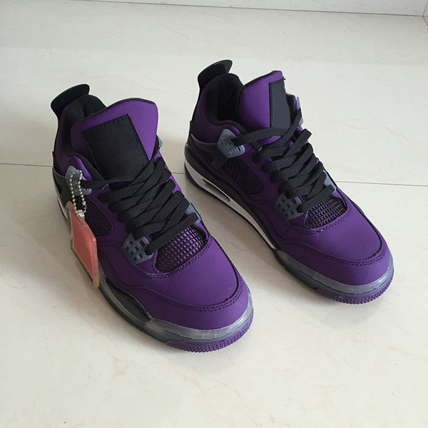 2018 Travis x 4 Houston Purple Men Basketball Shoes 4s Rouge-Noir Cactus Jack Men's Brand Designer Sneakers With Box