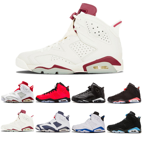 Wholesale New 6 6s Men Basketball shoes man unc Black Cat Infrared sports blue Maroon Olympic Alternate Hare Oreo Angry bull Sports sneakers