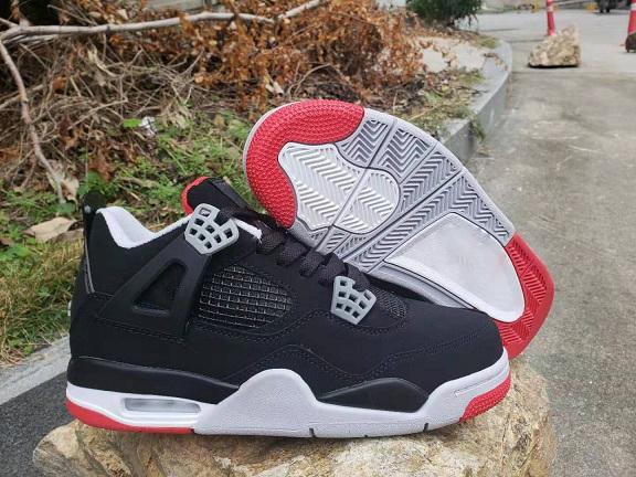 2019 new OG 4 Bred Man Sports Black Cement Grey Fire Red 308497-060 With Original Box 36-47