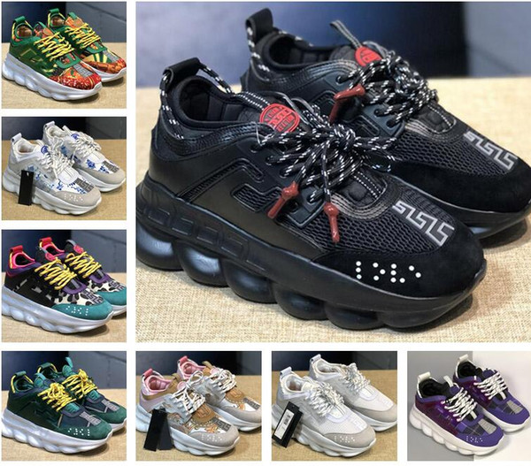 New Chain Reaction ACE Luxury Chainz Love Sneakers Sports Fashion designer Casual Shoes black Trainer Lightweight Link-Embossed Sole