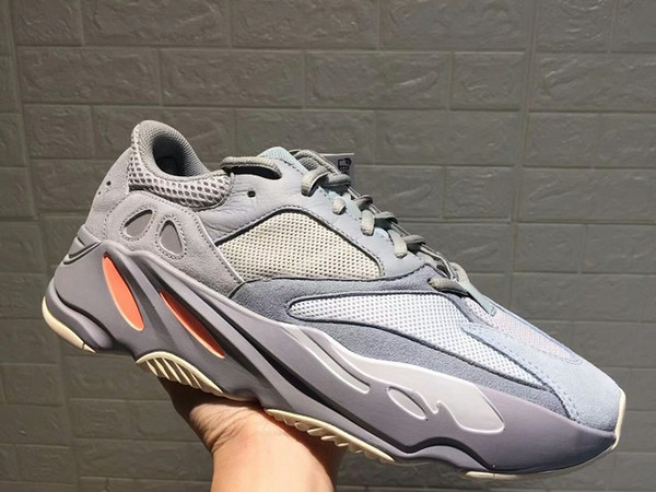 Inertia 700 Wave Runner Mens Women Designer Sneakers New 700 V2 Static Mauve Best Quality Kanye West Sport Shoes 36~46 With Box