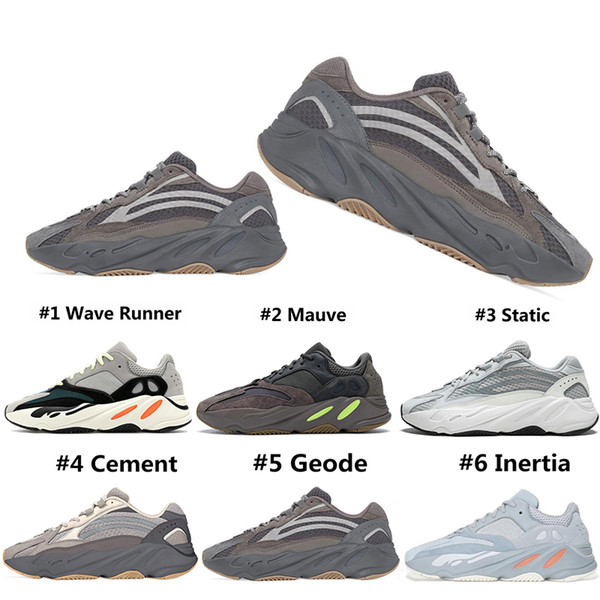 2019 New 700 Wave Runner Running Shoes For Mens Womens 700s V2 Static Sports Sneakers Mauve Solid Grey Luxury Designer Shoes Size 36-46