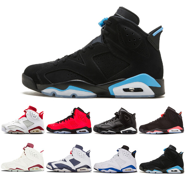 With Box 6 6s Mens Basketball shoes man unc Black Cat Infrared sports blue Maroon Olympic Alternate Hare Oreo Angry bull Sports sneakers