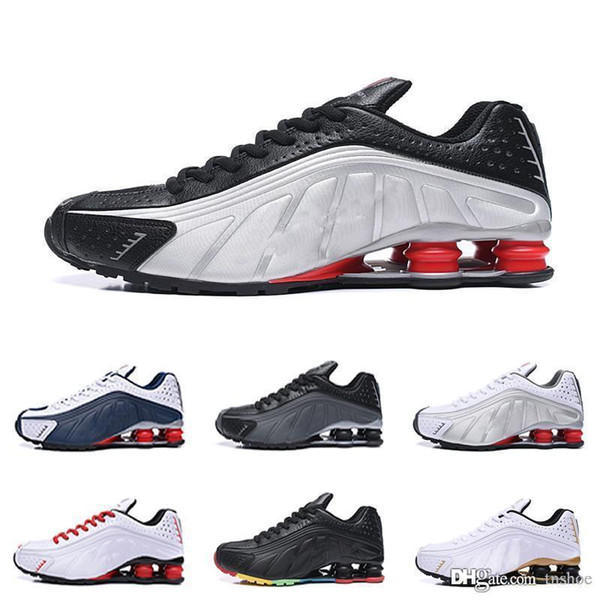 Luxury Designer Sneakers Deliver Shox R4 Running Shoes Triple Black White Metallic Shoes Wholesale Famous Mens Sneakers Sports Shoes