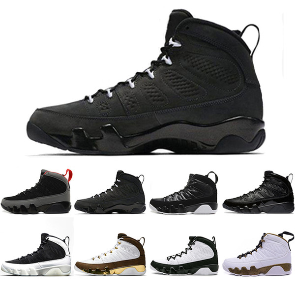 With Box 9 9s men basketball shoes Bred LA Mop Melo Anthracite Black white the spirit mens women sports Sneakers trainers designer 7-13