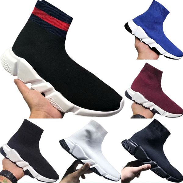 With Box 2019 BB Speed Stretch Knit Breathable High Top Sports Shoes BB Speed Mix EVA Cushioning Motorcycle Boots