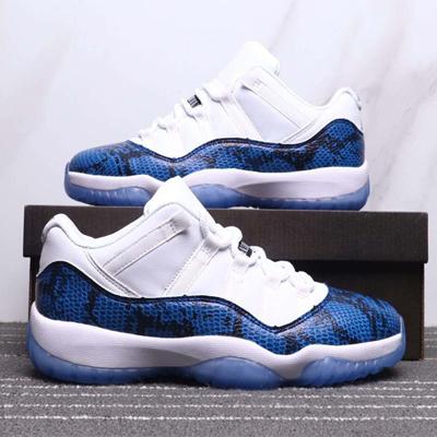 Free shipping11 Low Navy Snakeskin casual Shoes New 11 Low White/Black-Navy Sport shoes High Quality Men 11S Sneakers 40-47