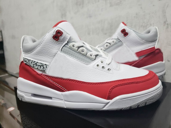 2019 Retro Tinker 3Tinker Men' Sports Shoes CJ0939-100 Basketball Shoes White College Red - Neutral Grey Cheap Size 40--46. with Box