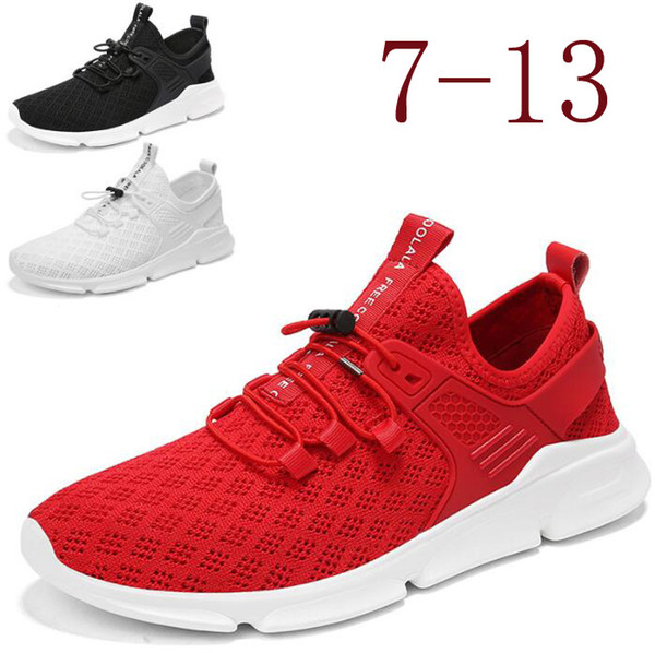 Best Popular Large Size Leisure Sports Shoes 2019 New Light Breathable Shock Shoes Men's Mesh Trend Running Sports Shoes (Size 7-13)