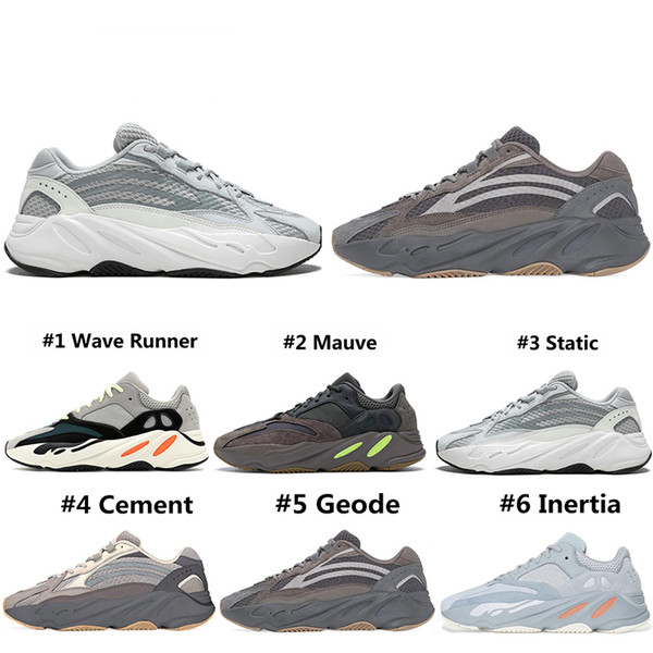 2019 Wave Runner 700 V2 Mens Running Shoes Static Mauve EE9614 Solid Grey B75571 Fashion Sports Women Sports Sneakers Shoes With Box 36-46