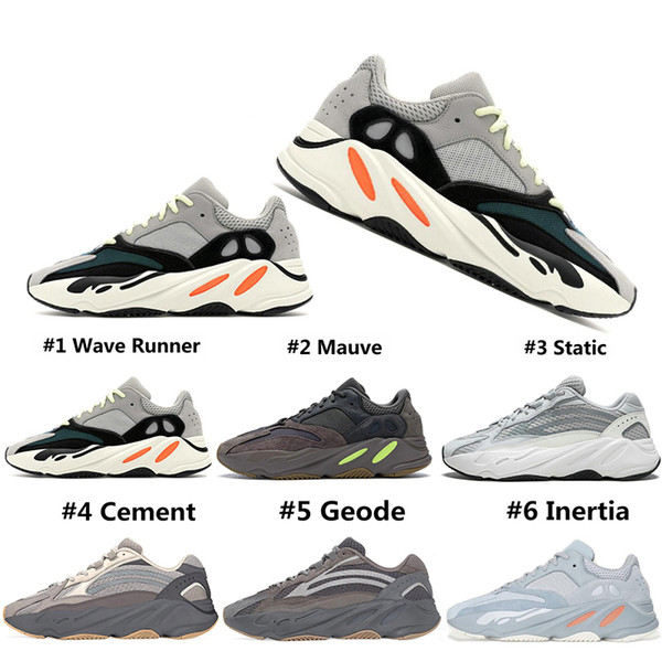 High Quality 700 Wave Runner Running Shoes For Mens Womens 700s V2 Static Sports Sneakers Mauve Solid Grey Luxury Designer Shoe Size 36-46